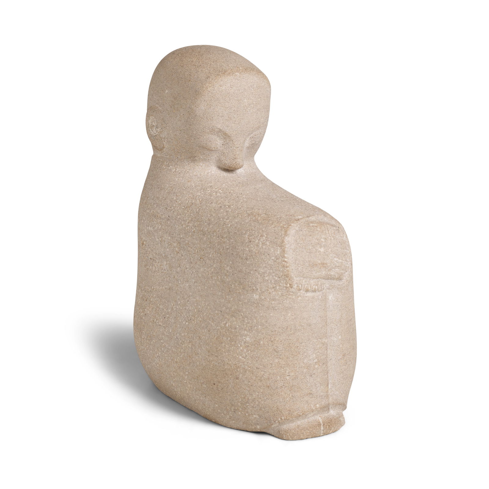 YAMAMOTO MASAMICHI (BORN 1941) A Stone Sculpture of a Seated Figure Showa era (1926-1989), 1979: YAMAMOTO MASAMICHI (BORN 1941) A Stone Sculpture of a Seated Figure Showa era (1926-1989), 1979 Granite, in the form of a woman seated in repose with her hands clasping her knees, signed on the base M