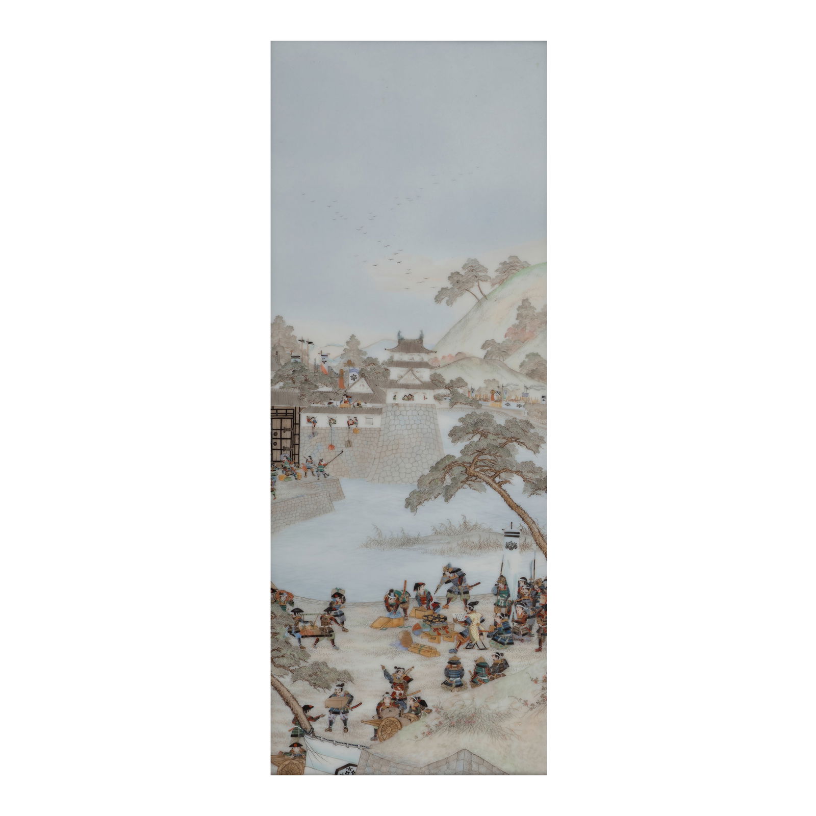 A PAINTED PORCELAIN PLAQUE Taisho (1912-1926) or Showa (1926-1989) era, early 20th century (1 of 1)