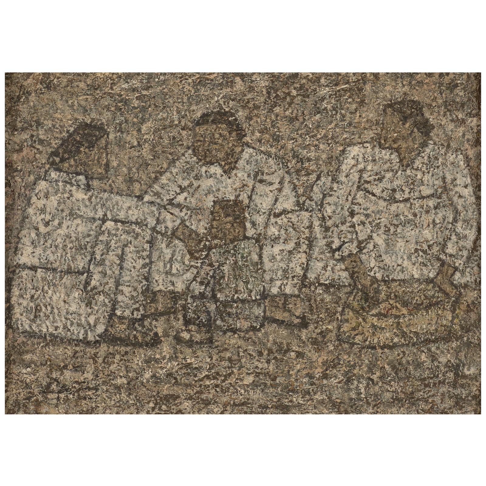 PARK SOO-KEUN (1914-1965) Three Women and a Child Resting Republic period (1897-present), 1960: PARK SOO-KEUN (1914-1965) Three Women and a Child Resting Republic period (1897-present), 1960 Oil and mixed media on artist's board, signed in hangul in the lower left Soo-keun and on the verso Park