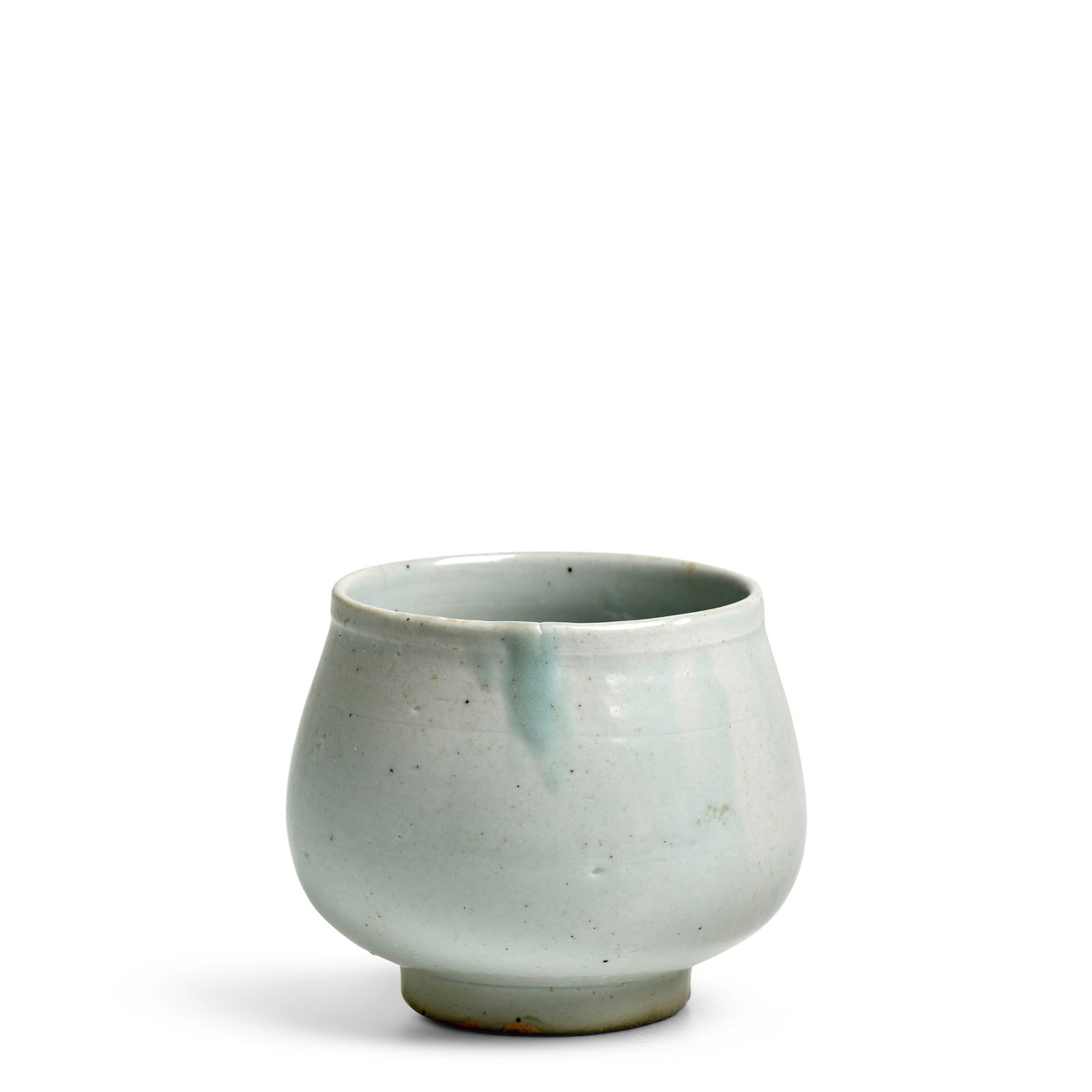 A WHITE PORCELAIN BOWL Joseon dynasty (1392-1897), 19th century: A WHITE PORCELAIN BOWL Joseon dynasty (1392-1897), 19th century The deep bowl with a full body narrowing to the slightly everted rim covered entirely in a clear glaze showing a blue tint where it pool