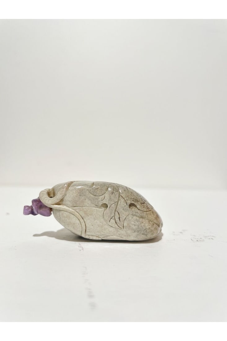 A FOSSILISED WOOD 'MELON' SNUFF BOTTLE 19th century - 6