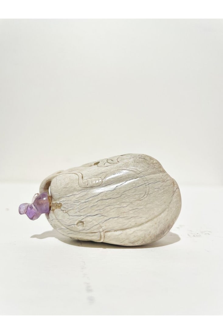 A FOSSILISED WOOD 'MELON' SNUFF BOTTLE 19th century - 7