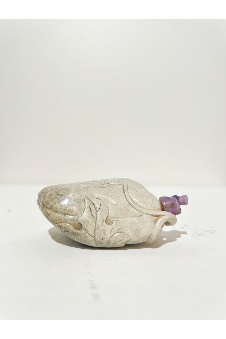 A FOSSILISED WOOD 'MELON' SNUFF BOTTLE 19th century - 9