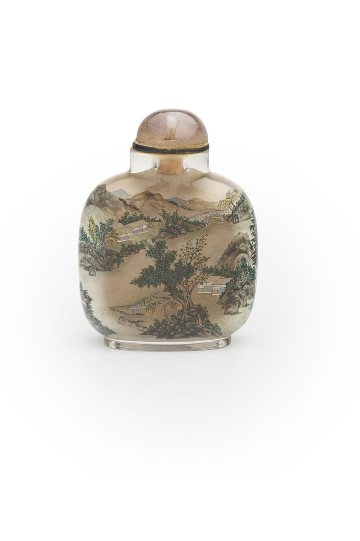 AN INSIDE PAINTED 'LANDSCAPE' SNUFF BOTTLE Signed Ye Xiaofeng (1900-1974), Republic period - 2