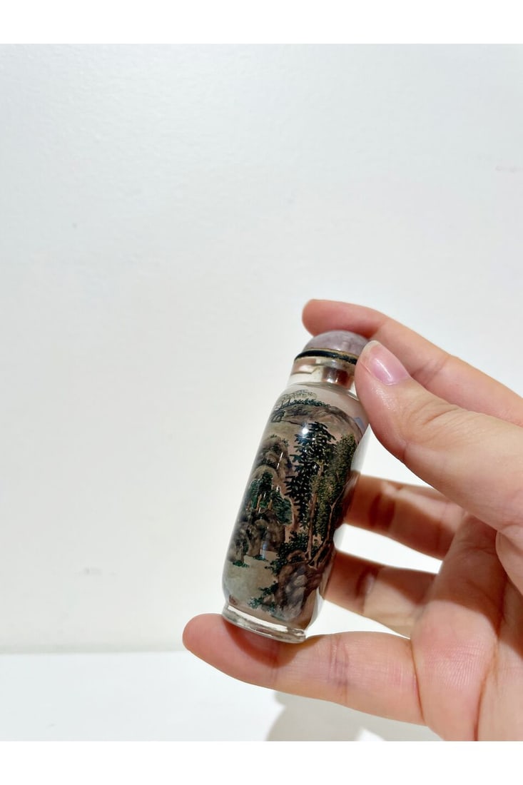 AN INSIDE PAINTED 'LANDSCAPE' SNUFF BOTTLE Signed Ye Xiaofeng (1900-1974), Republic period - 5