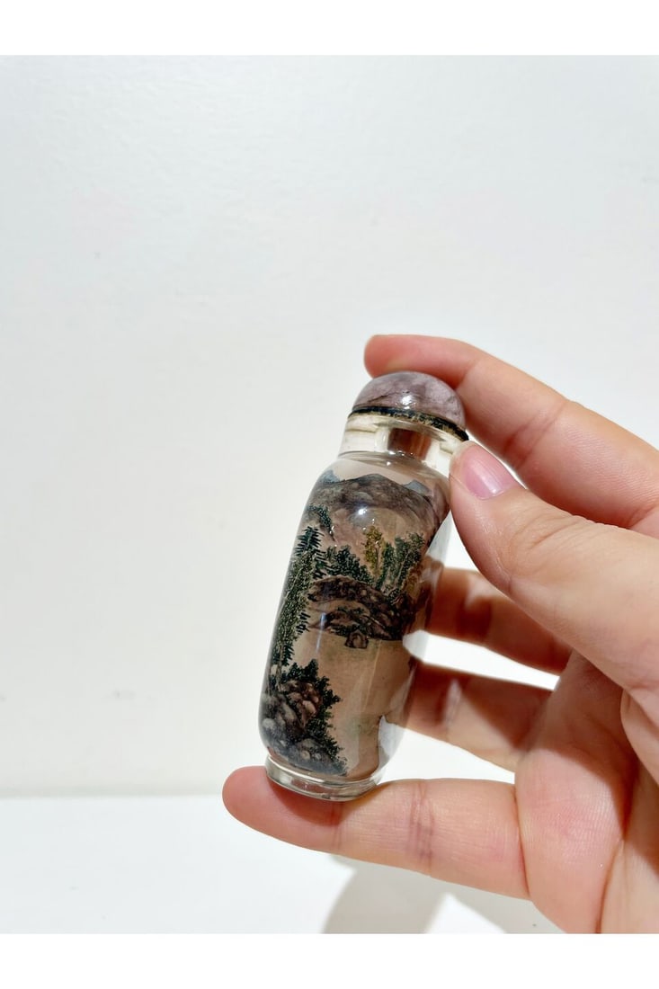 AN INSIDE PAINTED 'LANDSCAPE' SNUFF BOTTLE Signed Ye Xiaofeng (1900-1974), Republic period - 6