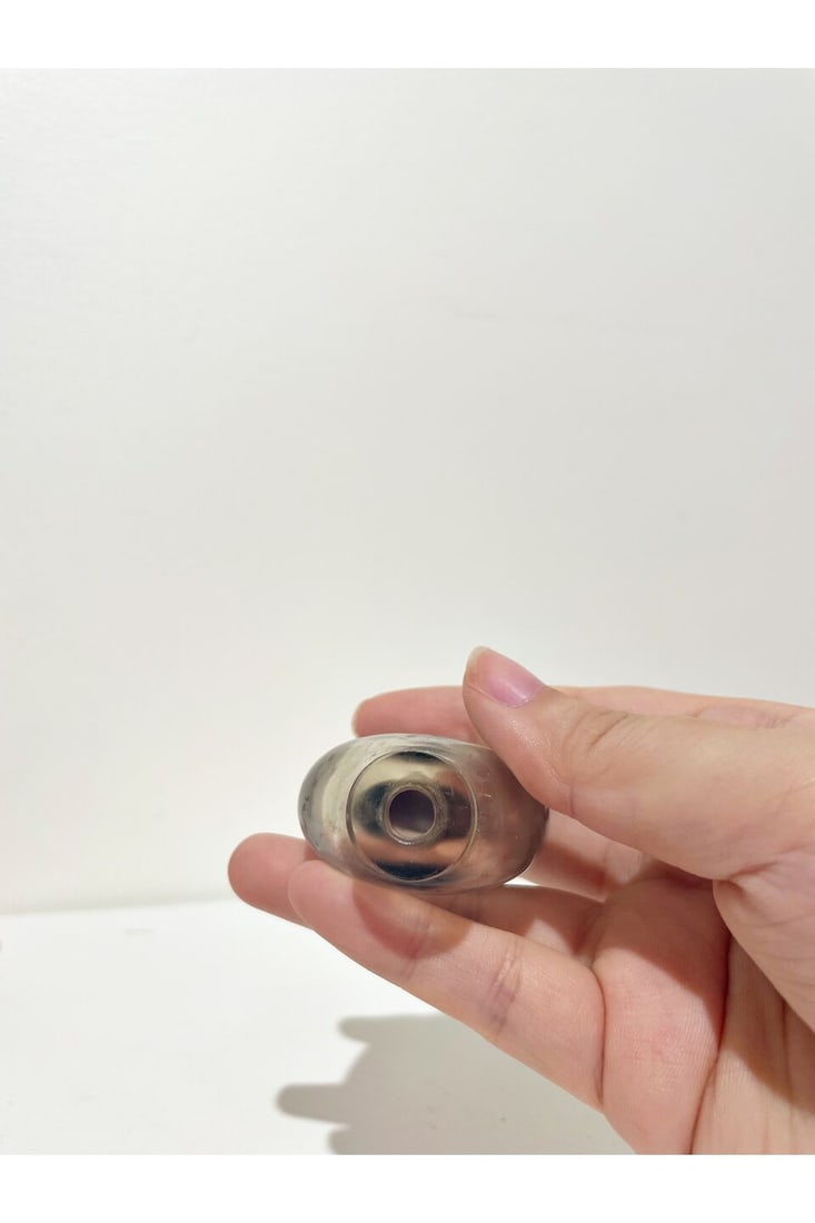 A MOSS AGATE AND A SMOKEY AGATE SNUFF BOTTLES 19th century (2) - 3