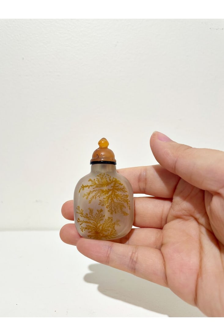 A SHADOW AGATE SNUFF BOTTLE AND A DENDRITIC AGATE SNUFF BOTTLE 18th/19th century (2) - 7