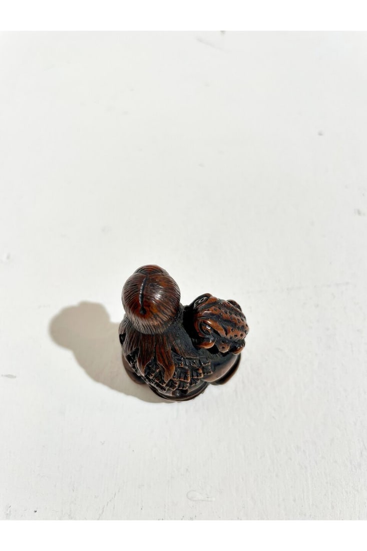 TWO BOXWOOD NETSUKE OF A MONK AND GAMA SENNIN 19th century (2) - 3