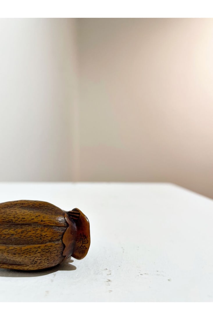 A BOXWOOD NETSUKE OF A RAT Signed Tatsuyama [龍山], 19th century - 3