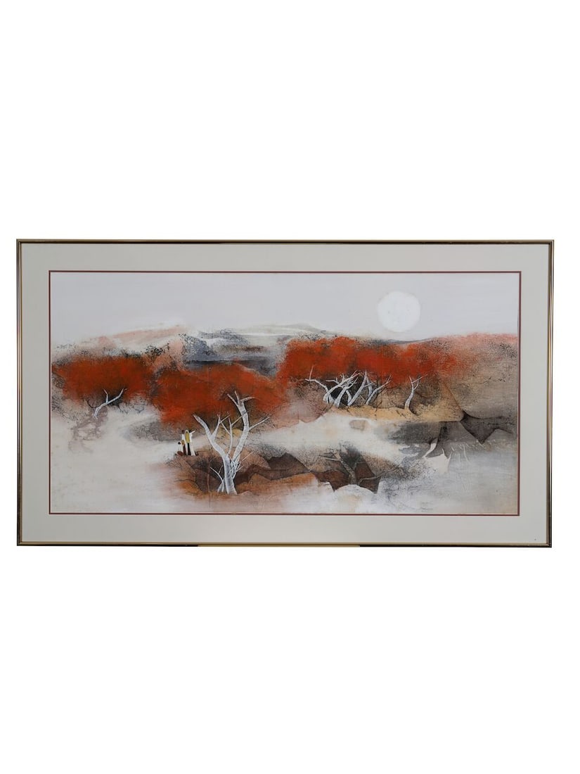 TAY BAK KOI (1939-2003) Rural Scene, 1979: TAY BAK KOI (1939-2003) Rural Scene, 1979 Gouache on paper, framed Signed '79 Bak Koi', right 58.0 x 114.0cm Footnotes: 鄭木奎 村景人物