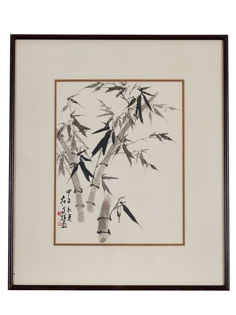 WU ZAIYAN (1911-2011) Bamboo: WU ZAIYAN (1911-2011) Bamboo Ink on paper, framed Inscribed and signed Zaiyan, with two seals of the artist Dated jiazi year, 1984 39.5 cm x 31.0cm Footnotes: Provenance: Alexander Galleries, Perth, 1