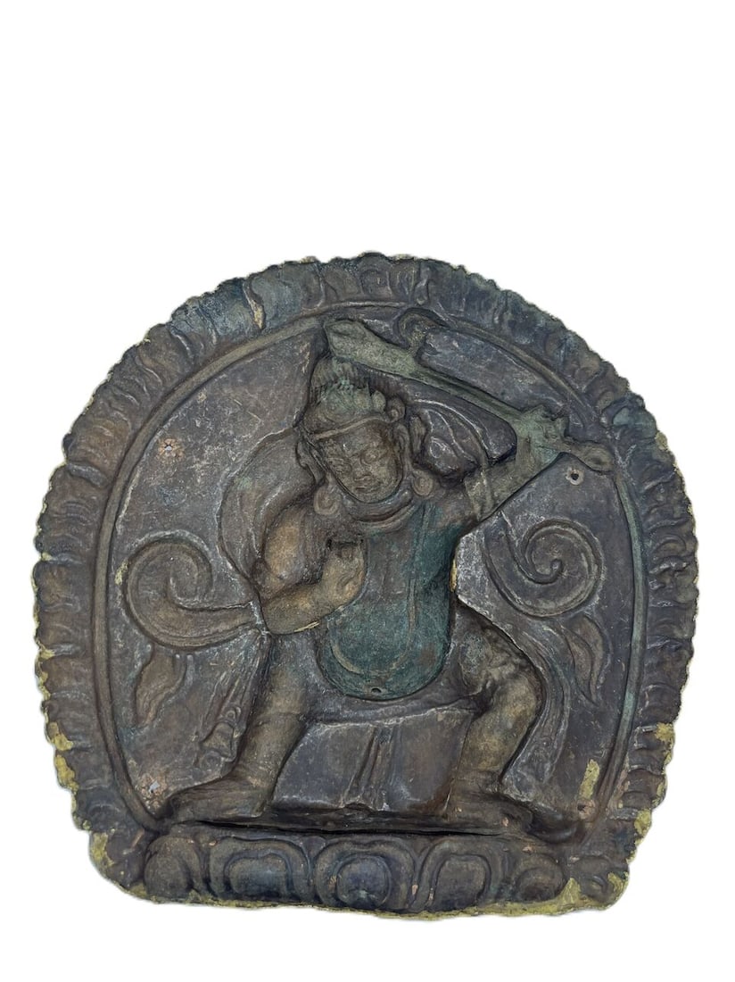 A GILT COPPER ALLOY REPOUSSE PANEL OF ACALA Late 15th to 16th century - 2