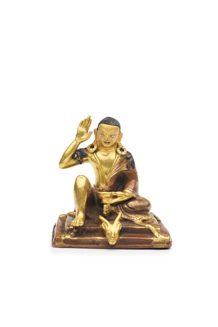 A PARTIALLY GILT COPPER ALLOY FIGURE OF DALBA RINPOCHE 20th century: A PARTIALLY GILT COPPER ALLOY FIGURE OF DALBA RINPOCHE 20th century 9.0cm high Footnotes: 二十世紀
