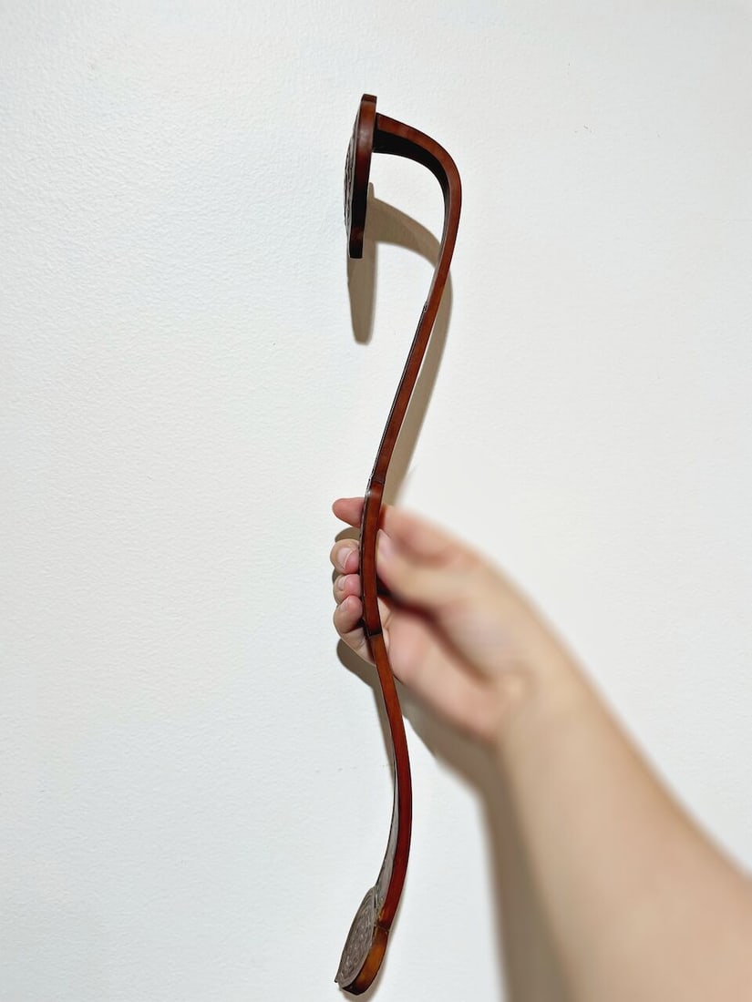 A BAMBOO VENEER 'PEACH' RUYI SCEPTRE Late Qing dynasty - 2