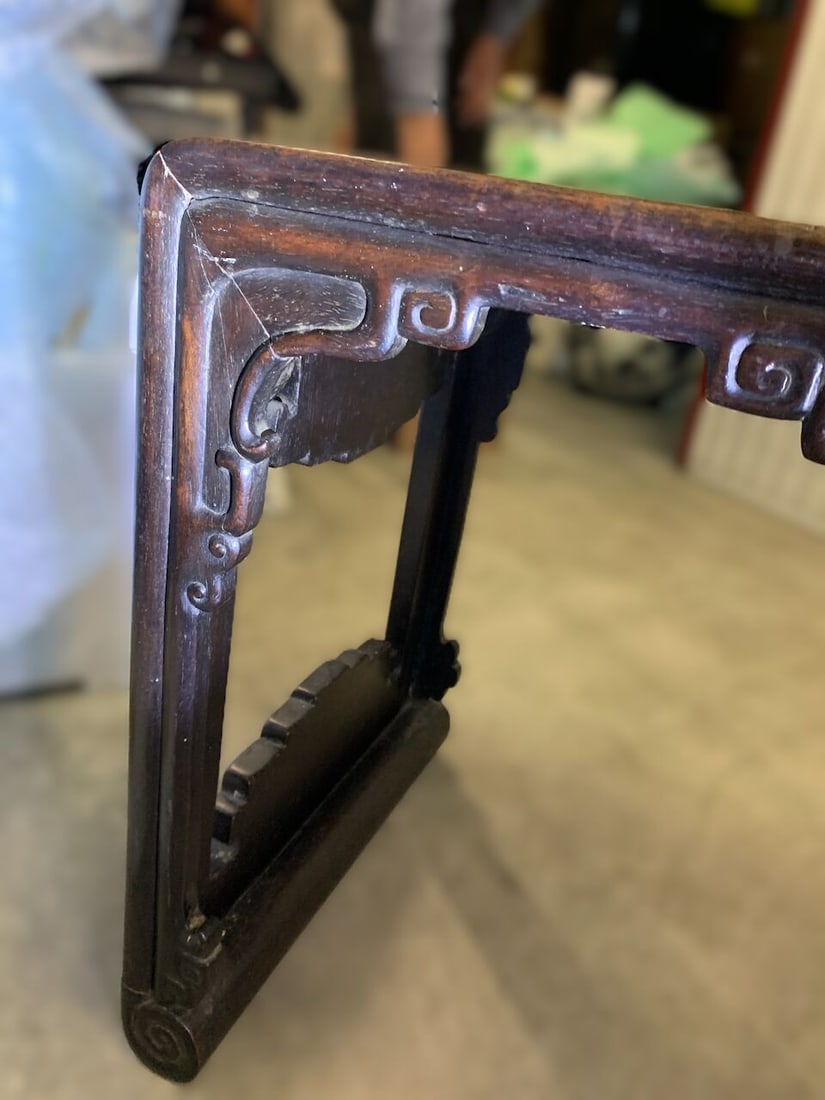 A HUANGHUALI AND ROSEWOOD STOOL Late Qing Dynasty/Republic Period - 4