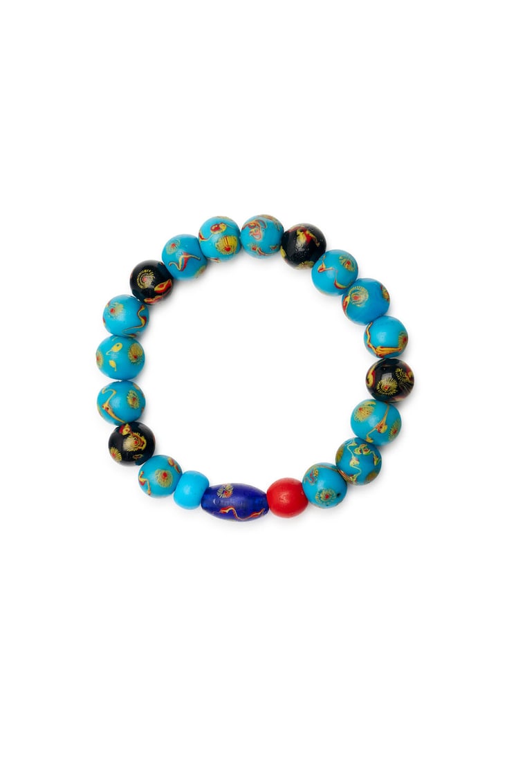 A 'PHOENIX EYE' GLASS BEADED BRACELET, AND A CARNELIAN AND AMBER BEADED NECKLACE 19th/20th centu... - 2