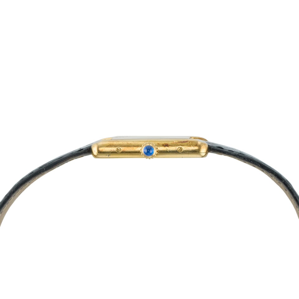 Cartier. A silver gold plated quartz wristwatch Tank, Must de, Ref: 6 81006, Circa 1990 - 2