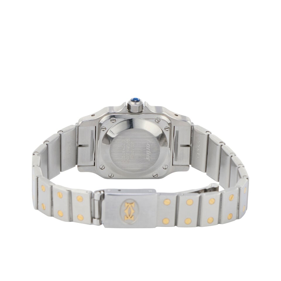Cartier. A lady's stainless steel and gold automatic bracelet watch Santos, Circa 2000 - 3