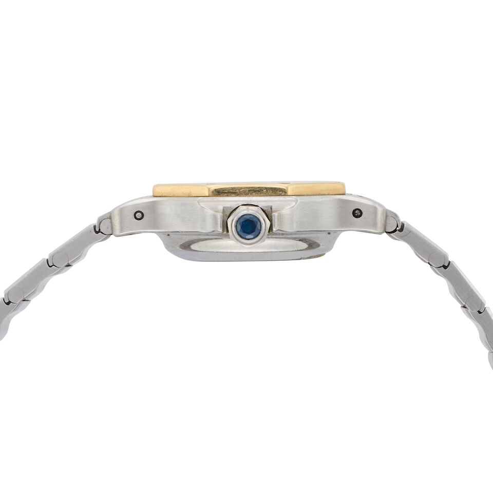 Cartier. A lady's stainless steel and gold automatic bracelet watch Santos, Circa 1990 - 2