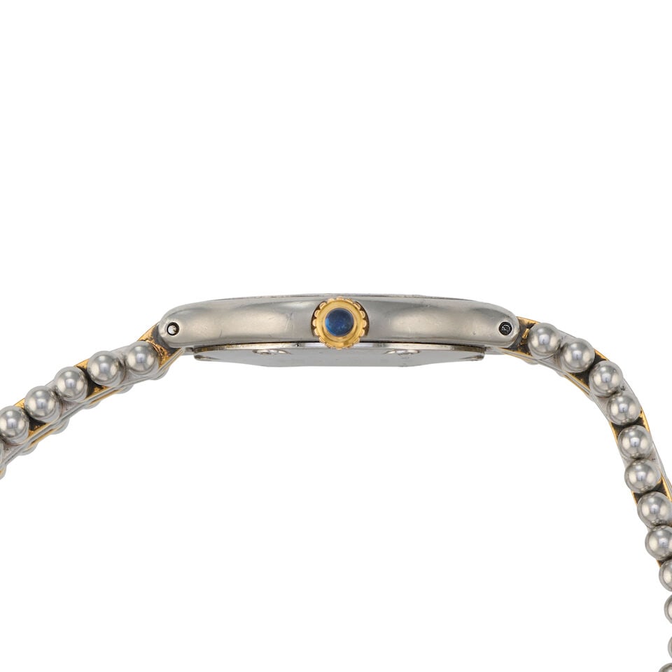 Cartier. A stainless steel and gold plated quartz bracelet watch Must de Cartier 21, Circa 1990 - 2