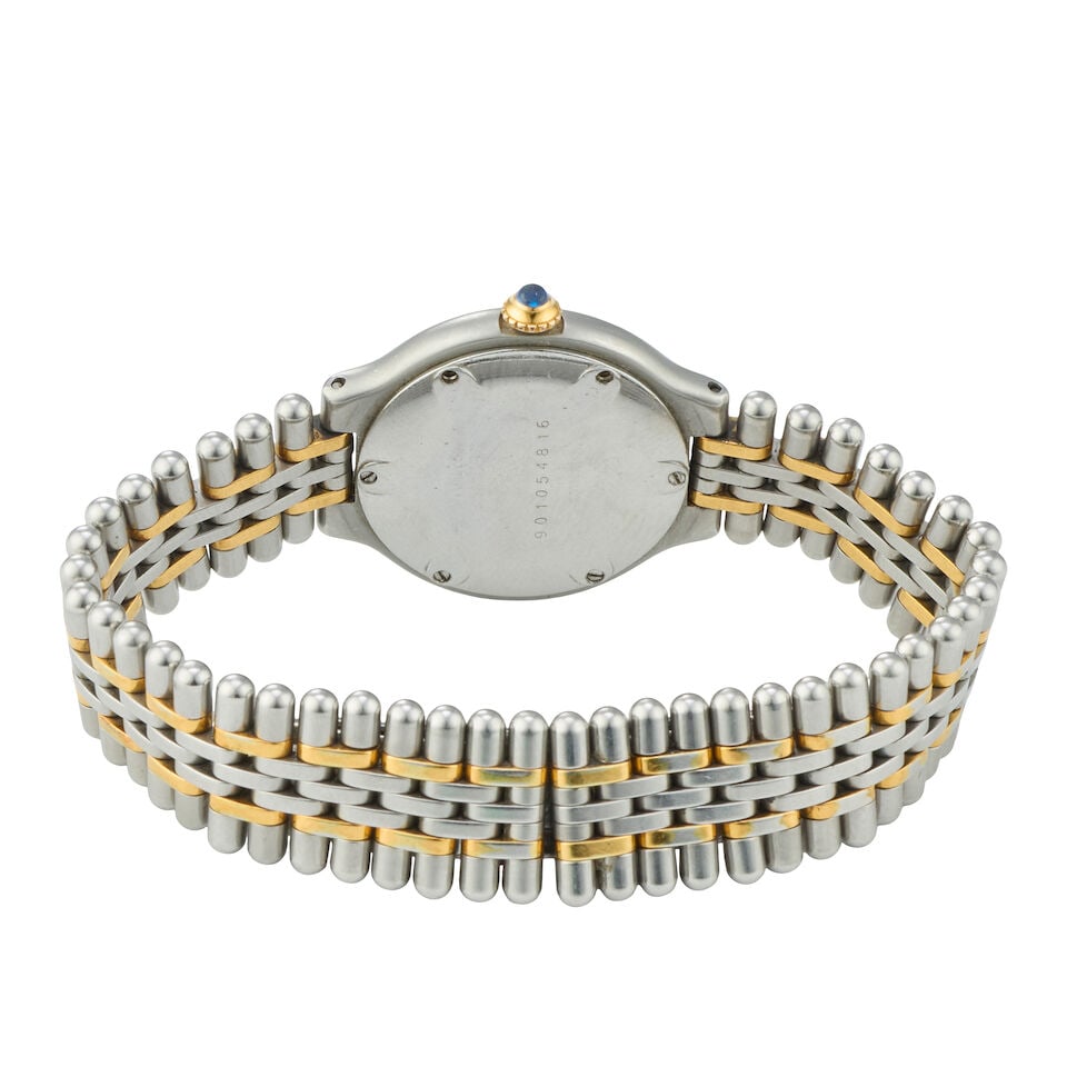 Cartier. A stainless steel and gold plated quartz bracelet watch Must de Cartier 21, Circa 1990 - 3