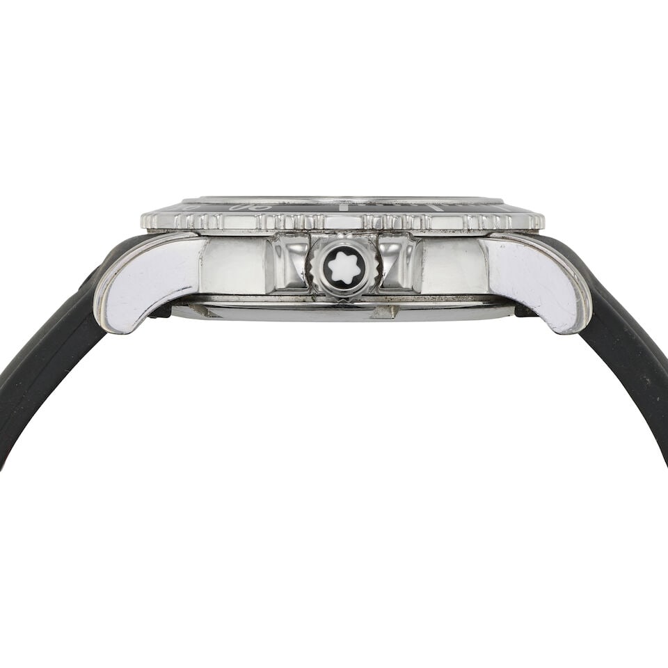 Montblanc. A stainless steel automatic calendar wristwatch and a stainless steel travel alarm cl... - 2