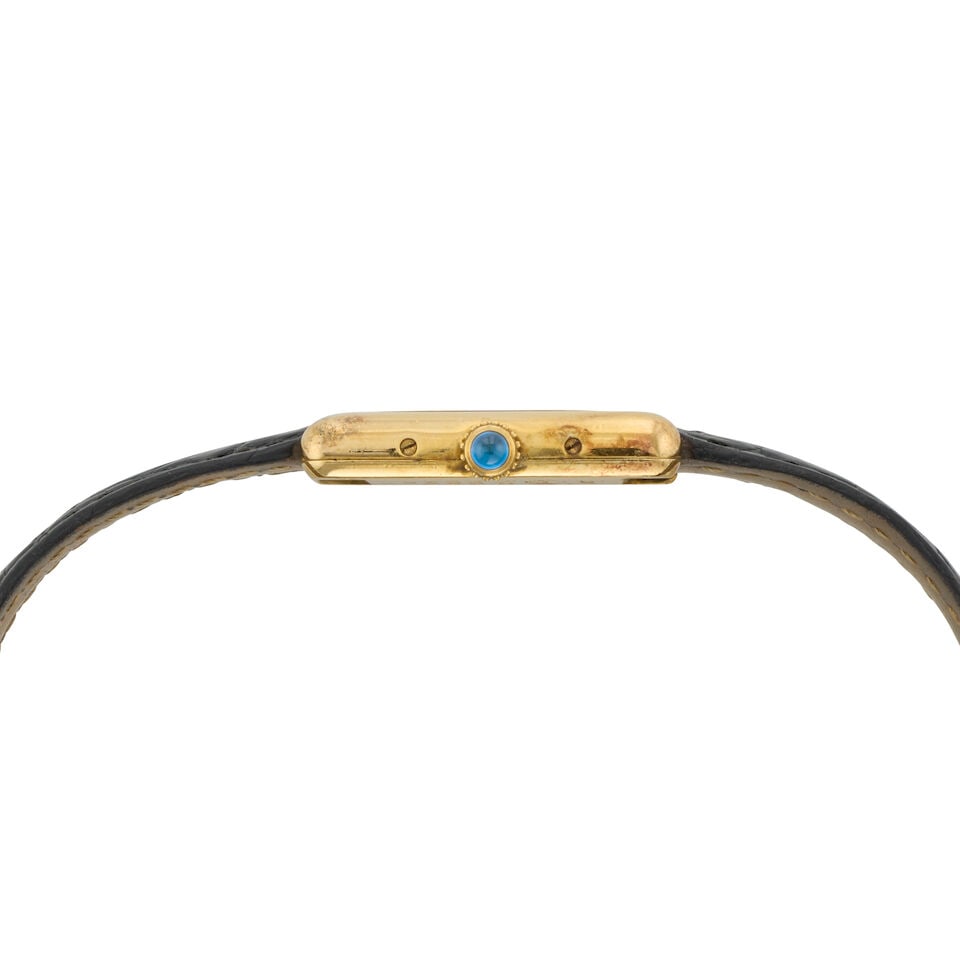 Cartier. A lady's gold plated silver quartz wristwatch Must de Cartier Tank, Ref: 366001, Purch... - 2