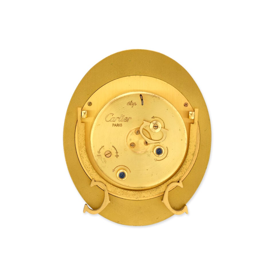 Cartier. A gilt brass desk clock with alarm Ref: 7511, Circa 1990 - 2