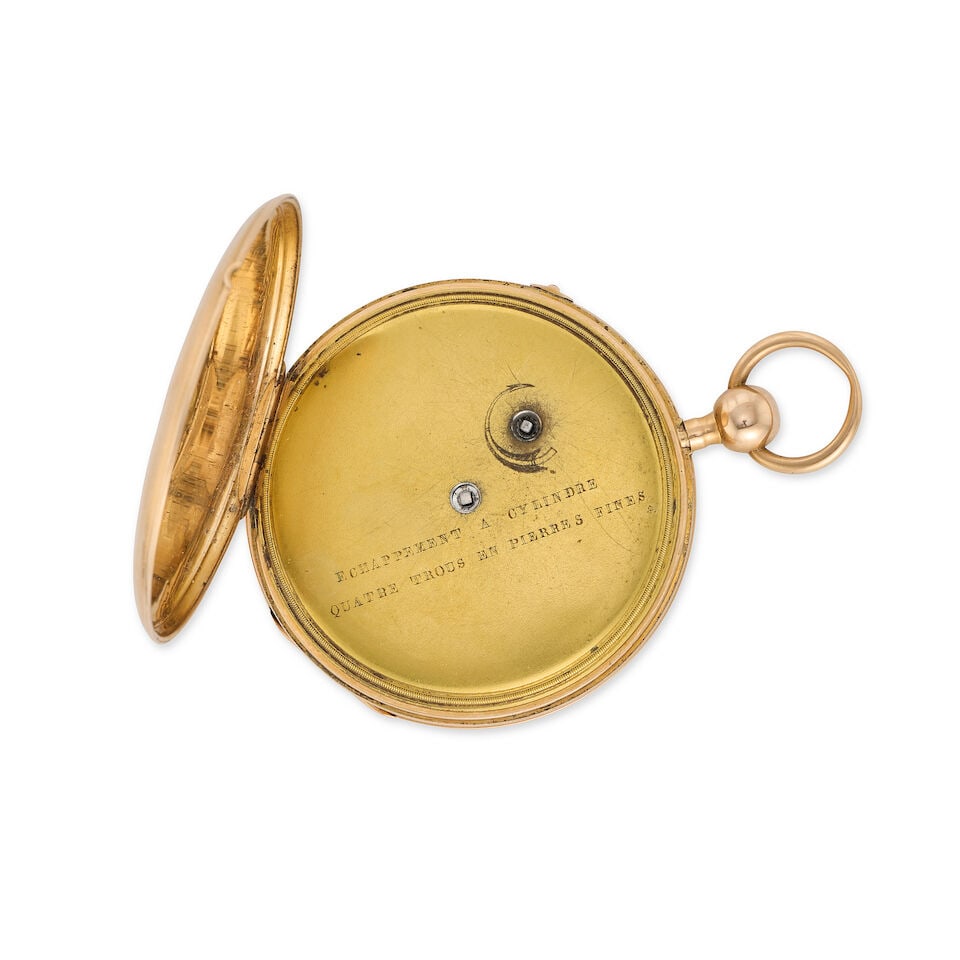 A continental gold key wind open face quarter repeating pocket watch Circa 1860 - 2