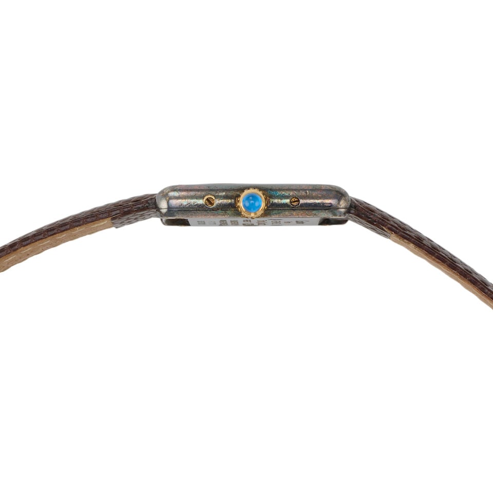 Cartier. A lady's gold plated silver quartz rectangular wristwatch 5057001, Circa 1990 - 2