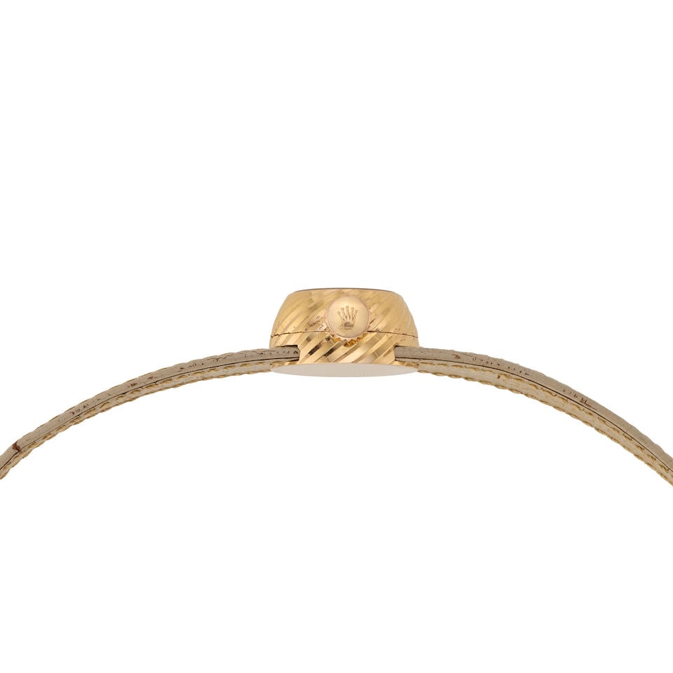 Rolex. A lady's 18K gold manual wind wristwatch with interchangeable straps Orchid , Ref: 9629,... - 2