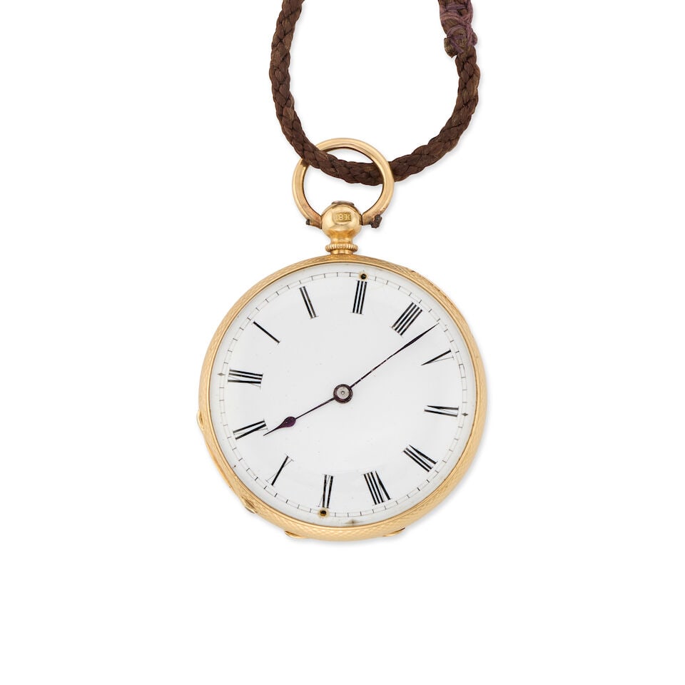 An 18K gold key wind open face pocket watch Circa 1900 (1 of 2)