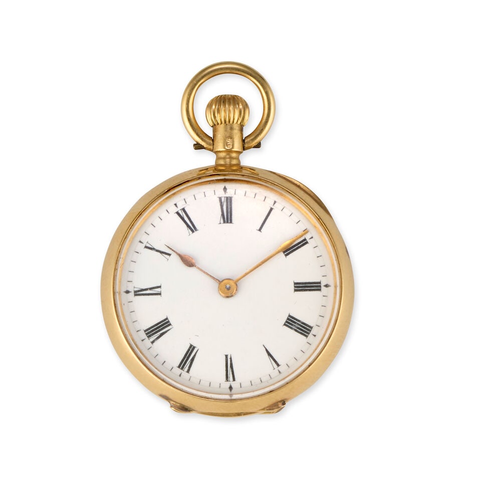 Weir & Sons, 5 Grafton Street, Dublin. An 18K gold keyless wind open face pocket watch Circa 190 (1 of 4)