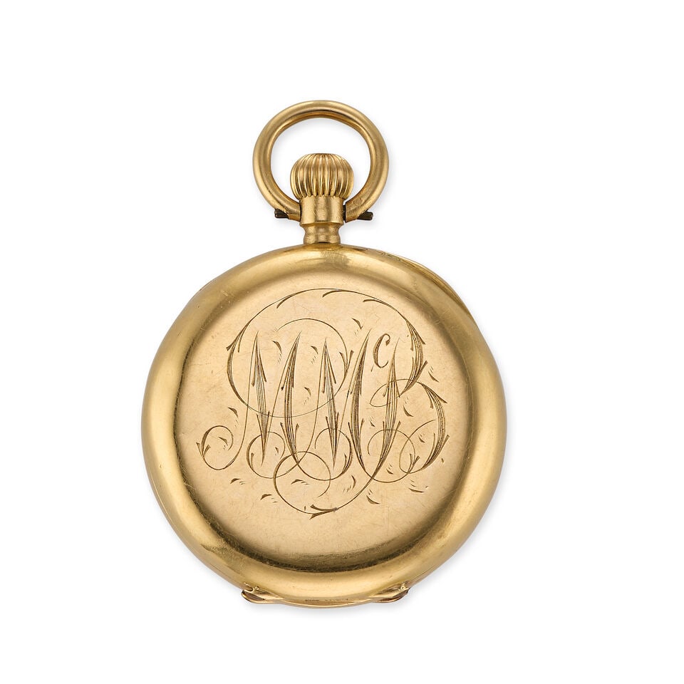 Weir & Sons, 5 Grafton Street, Dublin. An 18K gold keyless wind open face pocket watch Circa 190 - 2