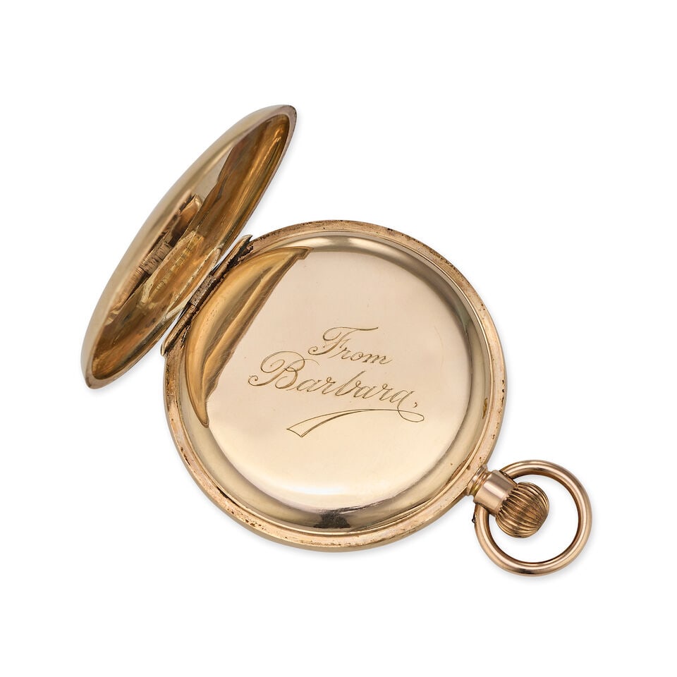 Tavannes Watch Co. A 9K gold keyless wind full hunter pocket watch London Import mark for 1919 - 2