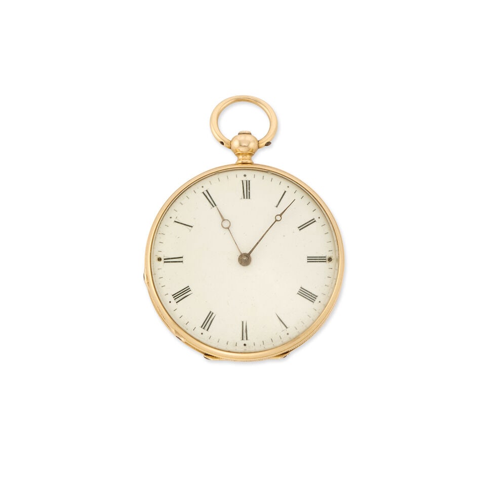 Le Roy & Fils. A continental gold and enamel diamond set keyless wind open face pocket watch Cir (1 of 2)