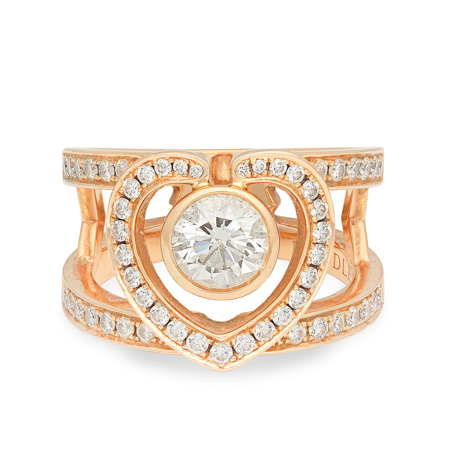 BOODLES: DIAMOND 'SOPHIE' RING: BOODLES: DIAMOND 'SOPHIE' RINGOf open work design, the principal brilliant-cut diamond weighing 1.90 carats, to a surround of similarly-cut diamonds, mounted in 18 carat rose gold, signed Boodles,