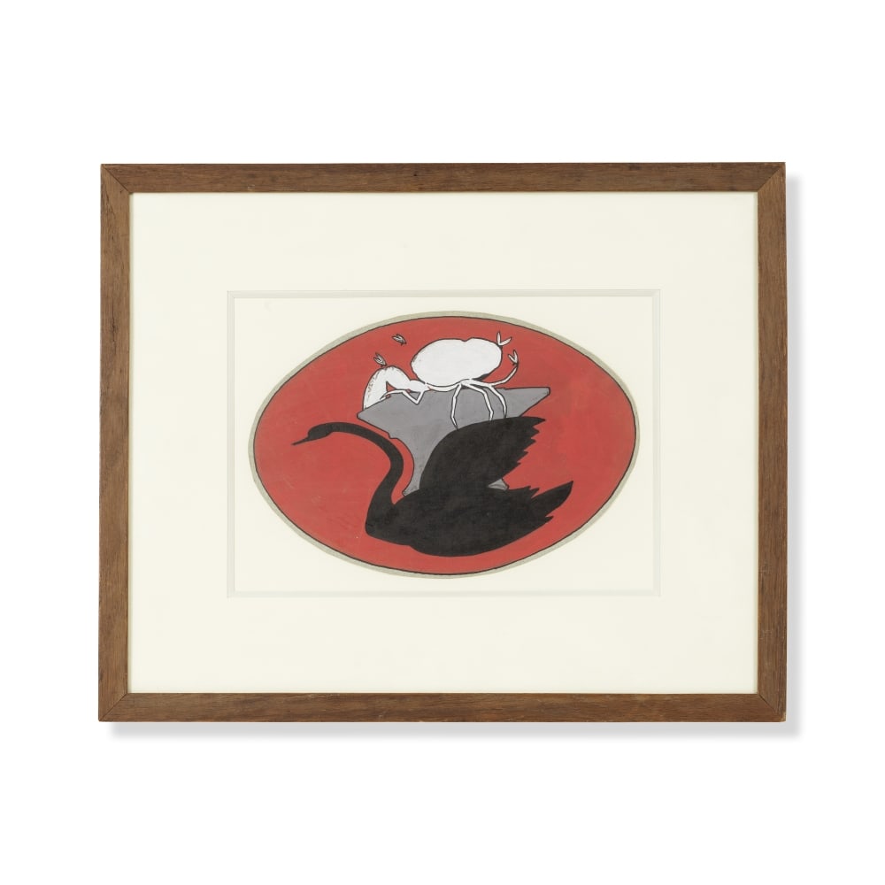 GEORGES MALKINE (1898-1970) Sans titre: GEORGES MALKINE (1898-1970) Sans titre signé 'Georges Malkine' (au revers) gouache sur papier signed 'Georges Malkine' (on reverse) gouache en paper 18.1 x 26.5 cm. (image) 7 1/8 x 10 7/16 in