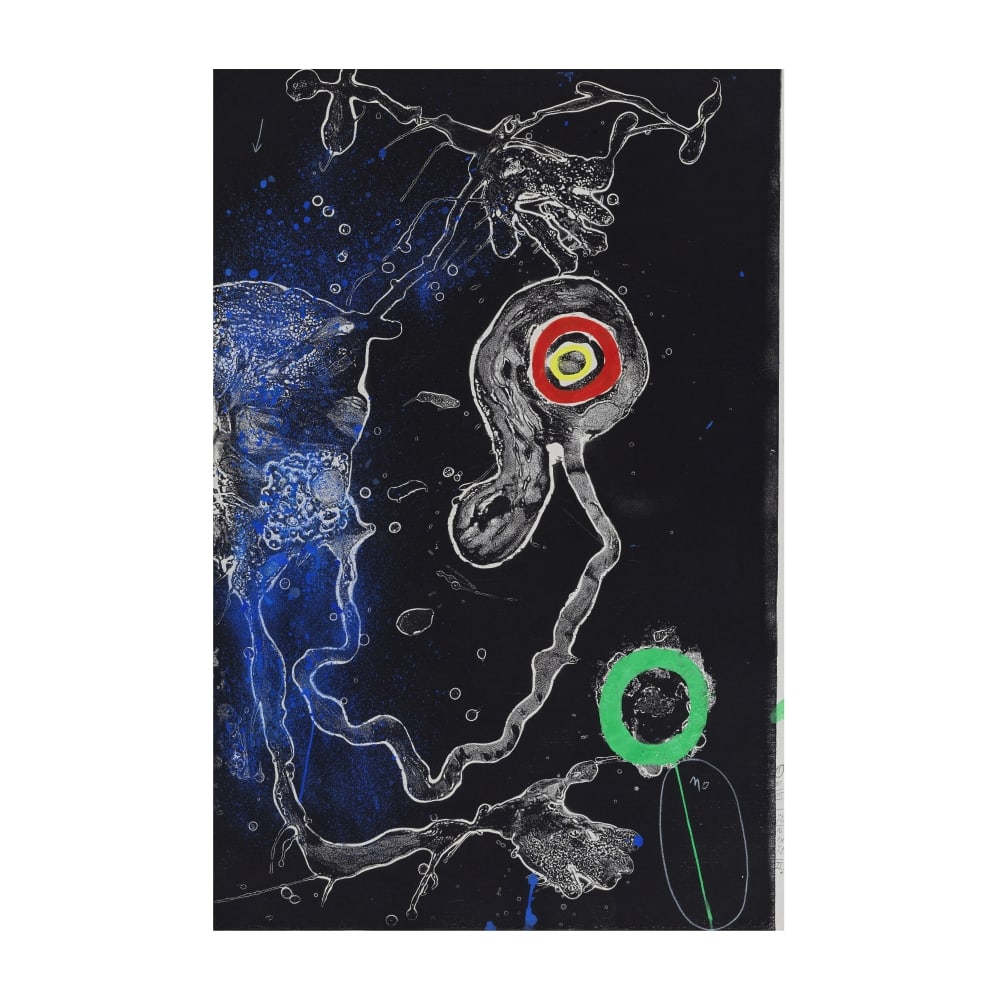 JOAN MIRÓ (1893-1983) Projet de gravure pour la série 'Barcelona': JOAN MIRÓ (1893-1983) Projet de gravure pour la série 'Barcelona' daté '28/III/1972' et '16/IX/1972' (en bas à droite sur la marge) gouache et carborundum sur papier Exécut