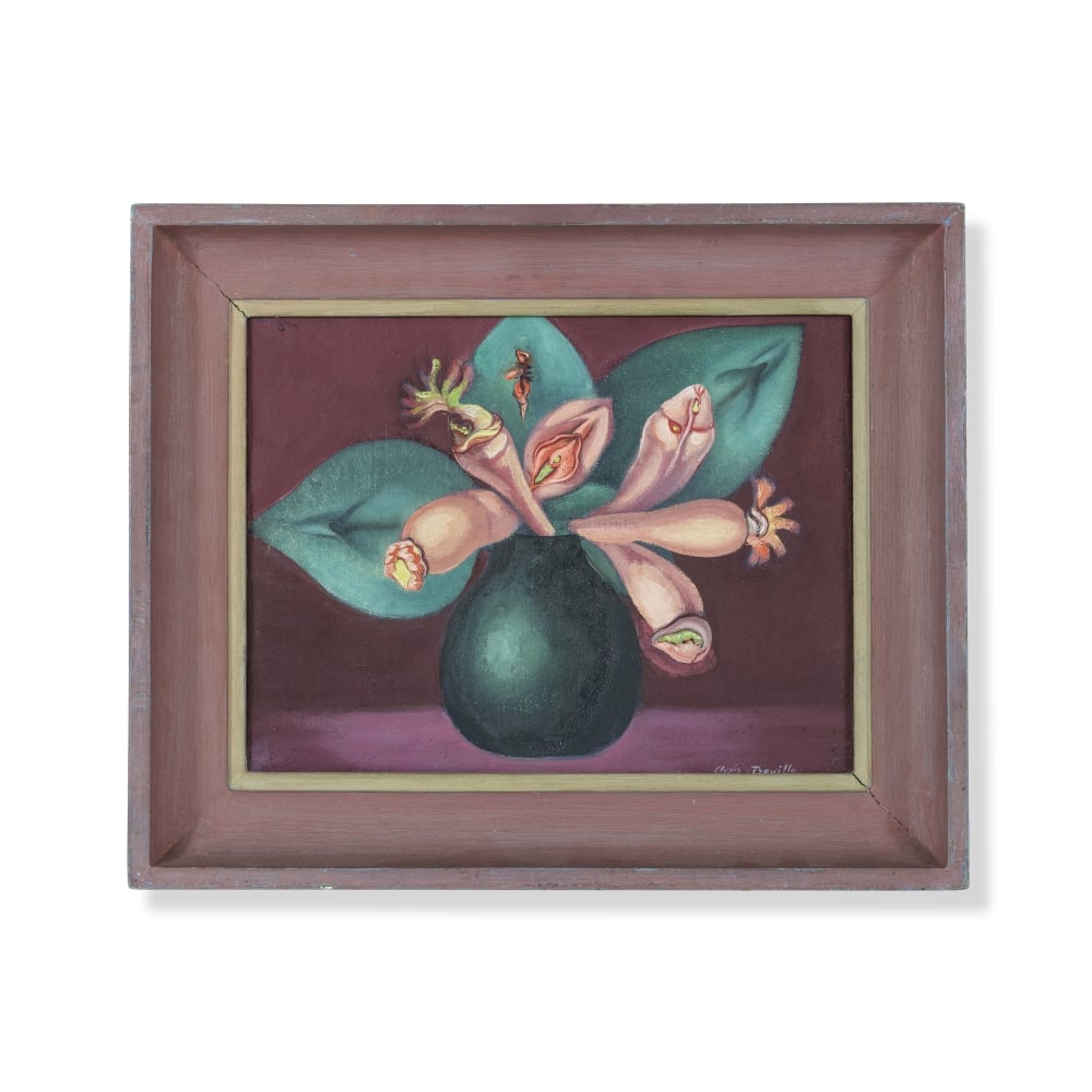 CLOVIS TROUILLE (1889-1975) Sans titre: CLOVIS TROUILLE (1889-1975) Sans titre signé 'Clovis Trouille' (en bas à droite) huile sur toile dans cadre d'artiste signed 'Clovis Trouille' (lower right) oil on canvas in artist's frame 1