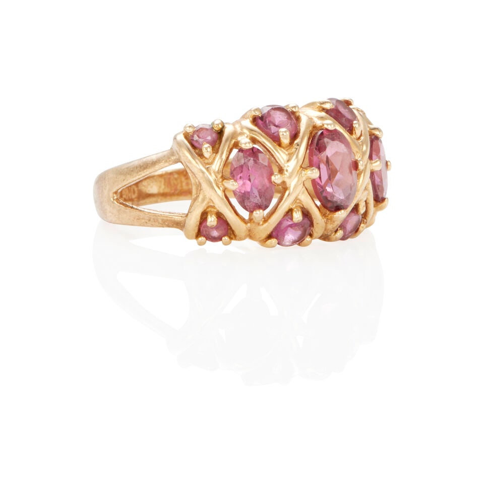 14K GOLD AND PINKISH PURPLE SAPPHIRE RING - 2