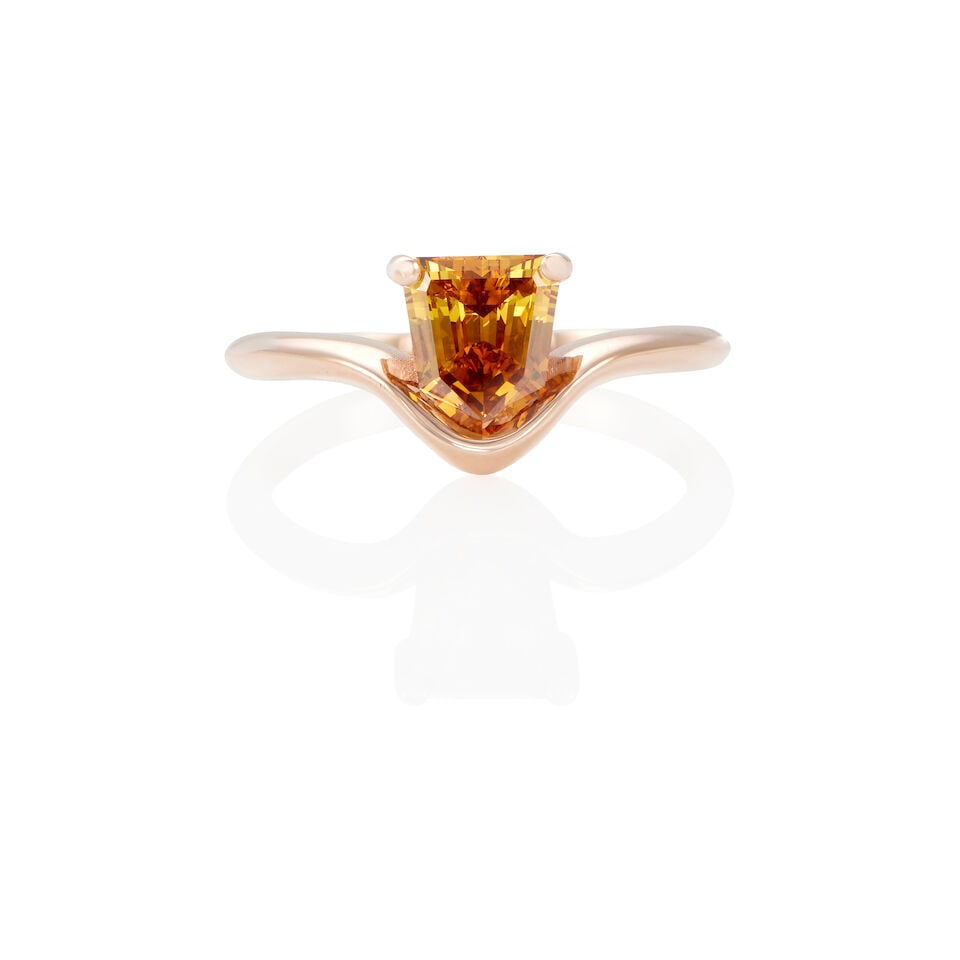 14K GOLD AND COLORED DIAMOND RING (1 of 2)
