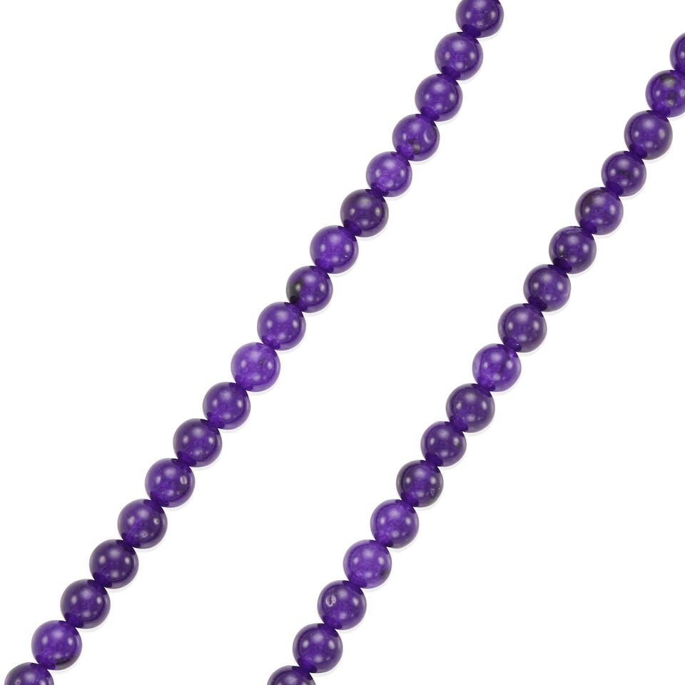 18K GOLD AND DYED QUARTZ BEAD NECKLACE - 2