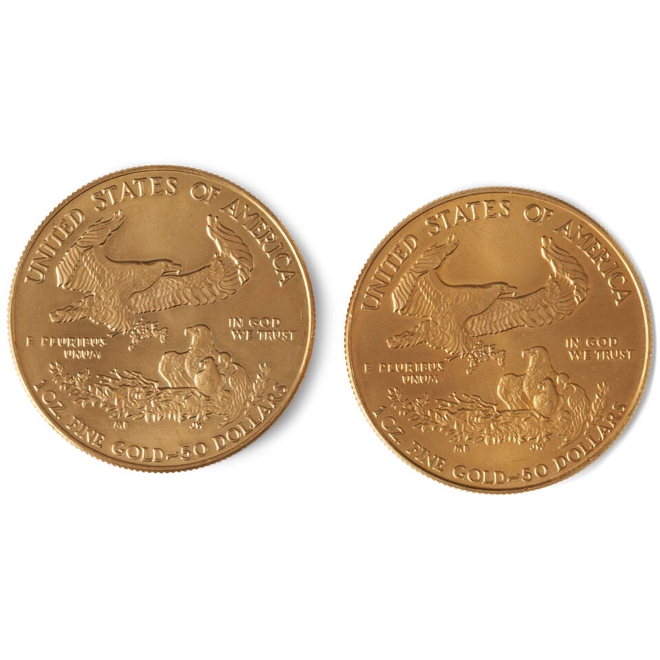 TWO UNITED STATES AMERICAN EAGLE 1-OUNCE GOLD BULLION COINS. - 2