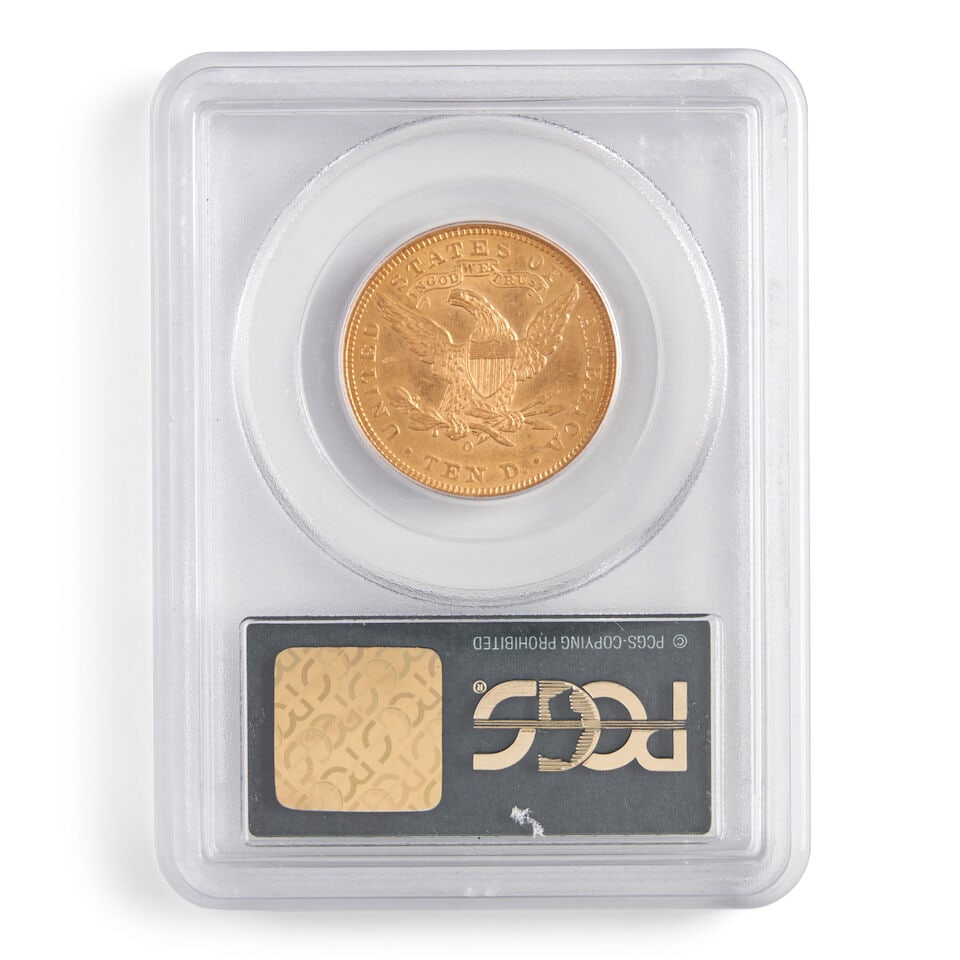 A UNITED STATES 1904-O LIBERTY HEAD $10 EAGLE GOLD COIN, PCGS AU58. - 2