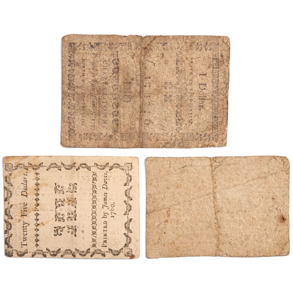 THREE COLONIAL CURRENCY NOTES. - 2