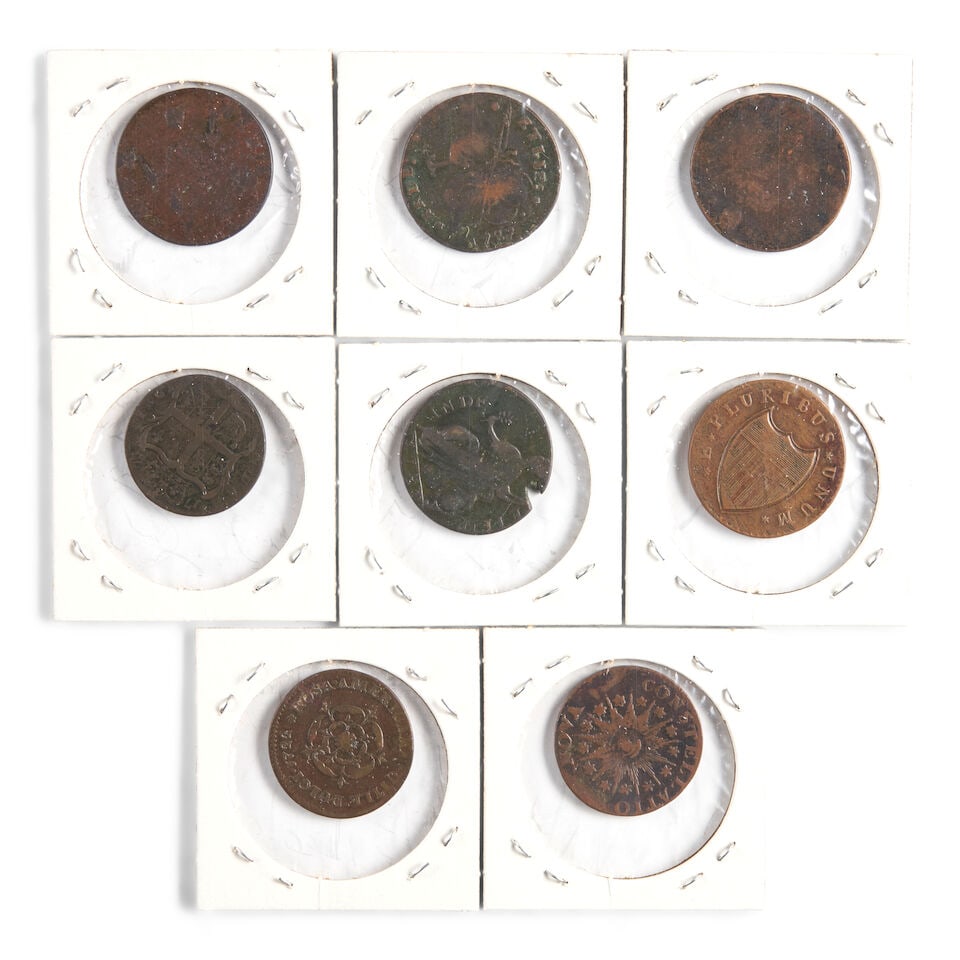 EIGHT COLONIAL AMERICAN COINS. - 2