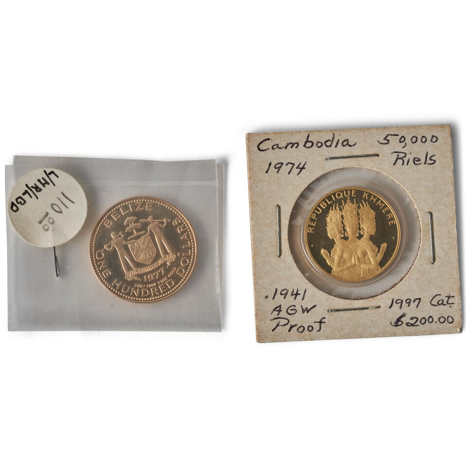 TWO FOREIGN PROOF GOLD COINS. - 3