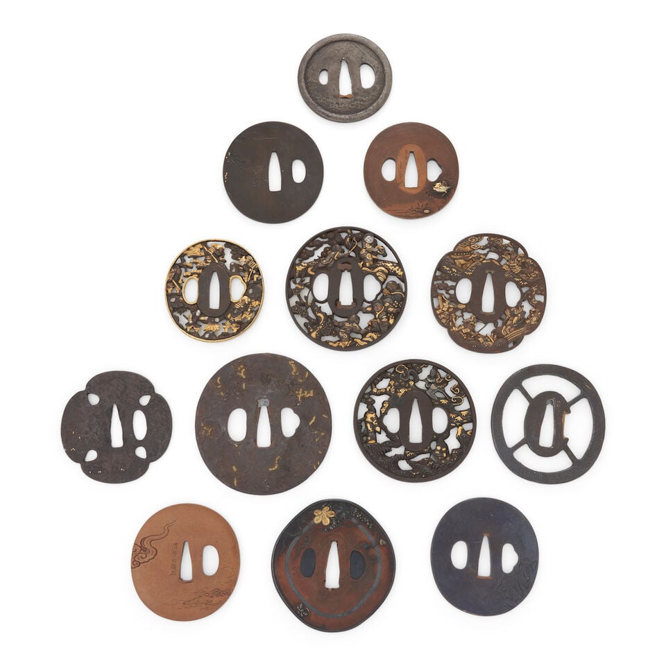 Thirteen Mixed-Metal Tsuba Japan, late Edo period (1615-1868) or Meiji era (1868-1912), (13) - 2